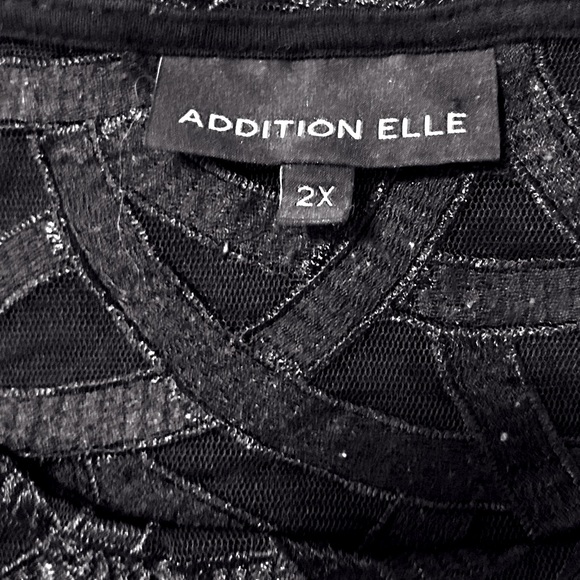 🎀Addition Elle 2X Black Around Neck Laced Front Ladies Designer Top - Picture 7 of 7